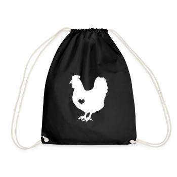 Chicken chickens farm animals farmer gift idea - Drawstring Bag - black - Front