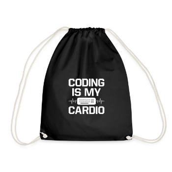 Coding Is My Cardio Programming Coder Computer Gee - Turnbeutel - Schwarz - Vorne