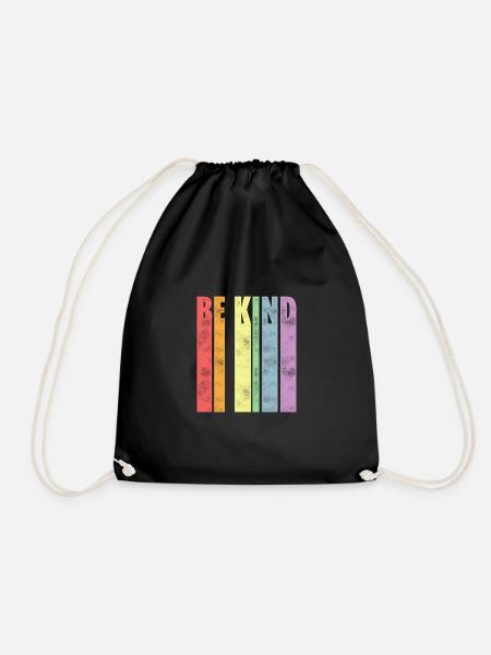 Be Kind Gay Pride Lgbtq Rainbow Transgender Bisexu - Turnbeutel - Schwarz