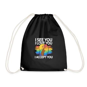 I See You I Love You I Accept You Gay Pride Lesbia - Turnbeutel - Schwarz - Vorne