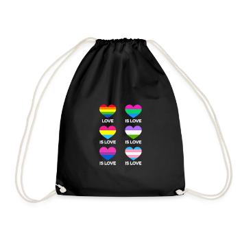 Love Is Love Transgender Diversity Rainbow Gay Lov - Turnbeutel - Schwarz - Vorne