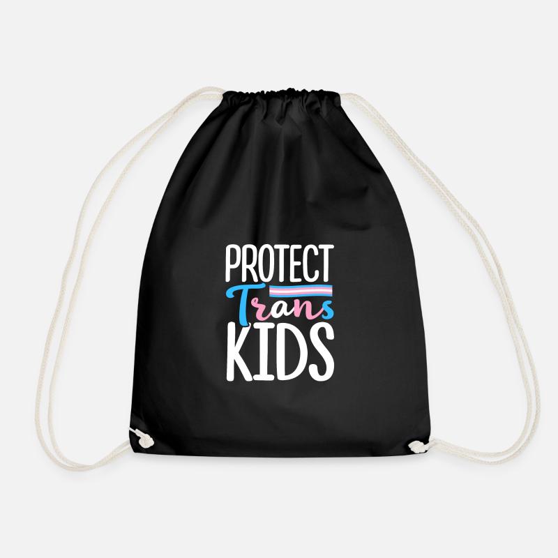 Protect Trans Kids Lgbtq Rainbow Pride Diversity Q - Turnbeutel - Schwarz