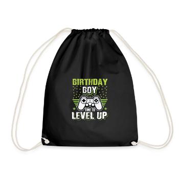 Birthday Boy Time To Level Up Video Games Online G - Turnbeutel - Schwarz - Vorne