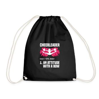 Cheerleader An Attitude With A Bow Cheerleading Gy - Turnbeutel - Schwarz - Vorne
