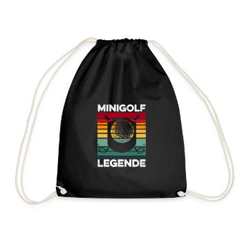 Minigolf Legende Retro Golfspieler Golfen Golfplat - Turnbeutel - Schwarz - Vorne