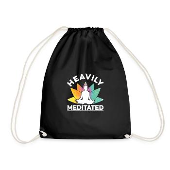 Heavily Meditated Meditate Meditation Relaxation B - Turnbeutel - Schwarz - Vorne