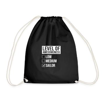 Level Of Awesomeness Low Medium Sailor Captain Shi - Turnbeutel - Schwarz - Vorne