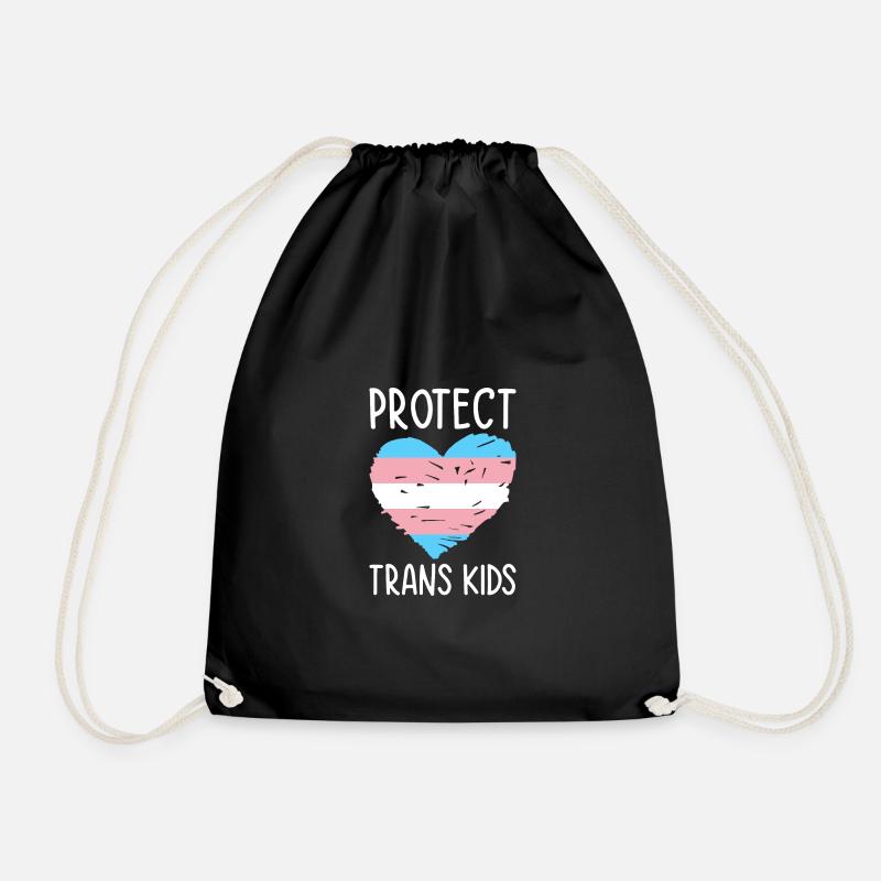 Protect Trans Kids Lgbtq Rainbow Pride Diversity Q - Turnbeutel - Schwarz