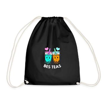 Besties Graphic Tea Lover Tea Drinker Tea Brewing - Turnbeutel - Schwarz - Vorne