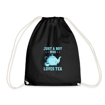 Just A Boy Who Loves Tea Tea Drinker Tea Lover Cup - Turnbeutel - Schwarz - Vorne