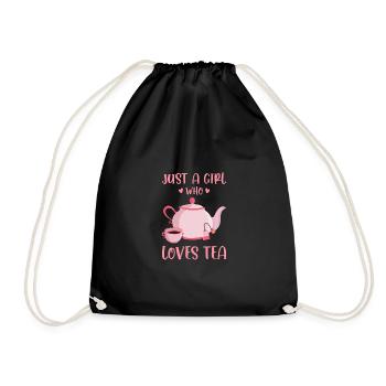 Just A Girl Who Loves Tea Tea Drinker Tea Lover Cu - Turnbeutel - Schwarz - Vorne
