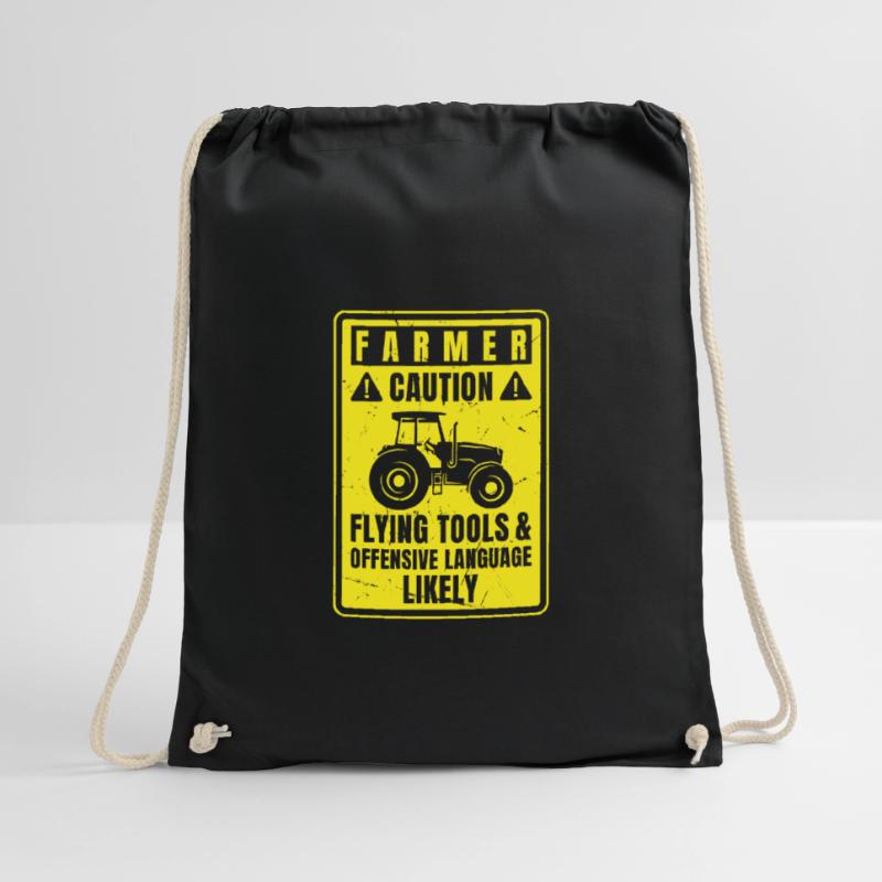 Caution Farmer Flying Tools And Offensive Language Turnbeutel
