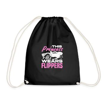 This Prince Wears Flippers Diver Scuba Diver Divin - Turnbeutel - Schwarz - Vorne