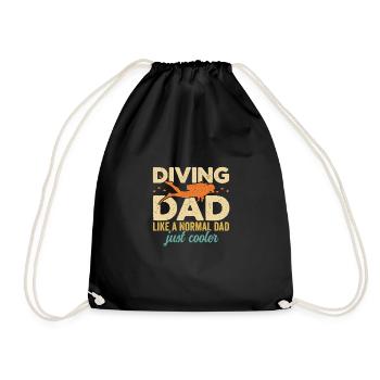 Diving Dad Scuba Diver Underwater Snorkeling Divin - Turnbeutel - Schwarz - Vorne