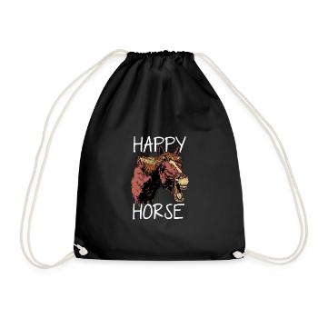 Happy Horse Graphic Horse Lover Equestrian Rider H - Turnbeutel - Schwarz - Vorne