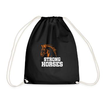 Strong Graphic Horse Lover Equestrian Rider Horses - Turnbeutel - Schwarz - Vorne