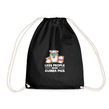 Less People More Guinea Pigs Guinea Pig Owner Anim - Turnbeutel - Schwarz - Vorne