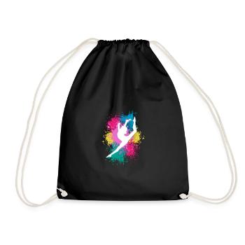 Retro Graphic Gymnast Gymnastics Acrobat Acrobatic - Turnbeutel - Schwarz - Vorne