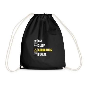 Eat Sleep Acrobatics Repeat Acrobat Gymnastics Gym - Turnbeutel - Schwarz - Vorne