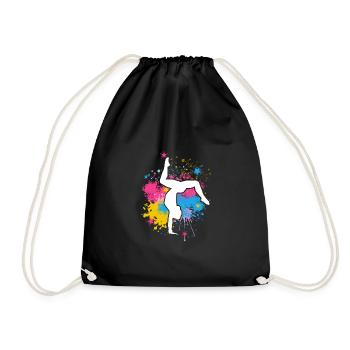 Retro Graphic Gymnast Gymnastics Acrobat Acrobatic - Turnbeutel - Schwarz - Vorne