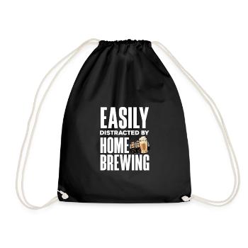 Easily Distraced Home Brewing Homebrow Brewery Bee - Turnbeutel - Schwarz - Vorne
