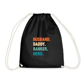 Husband Daddy Banker Hero Finance Bookkeeper Cashi - Turnbeutel - Schwarz - Vorne