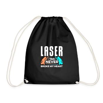 Lasertag Never Broke My Heart Lasertag Player Lase - Turnbeutel - Schwarz - Vorne
