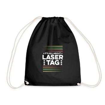 Ask Me About Lasertag Lasergame Phaser Lasertag Pl - Turnbeutel - Schwarz - Vorne