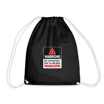Warning May Spontaneously Start Talking About Para - Turnbeutel - Schwarz - Vorne