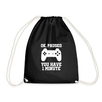 Ok Paused You Have One Minute Gaming Controller Ga - Turnbeutel - Schwarz - Vorne
