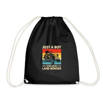 Just A Boy Who Loves Lawn Mower Garden Gardener Ho - Turnbeutel - Schwarz - Vorne