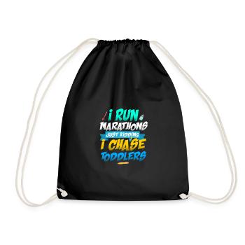 I Run Marathons Just Kidding I Chase Toddlers Baby - Turnbeutel - Schwarz - Vorne