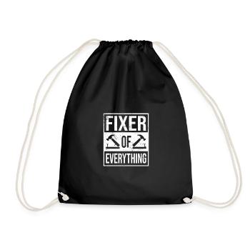 Fixer Of Everything Car Lover Automobile Mechanic - Drawstring Bag - black - Front