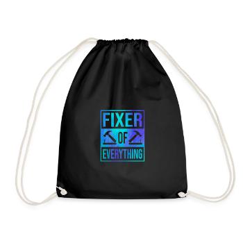 Fixer Of Everything Car Lover Automobile Mechanic - Drawstring Bag - black - Front