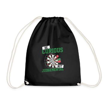 Be Curious No Judgemental Dart Player Darts Bullse - Drawstring Bag - black - Front