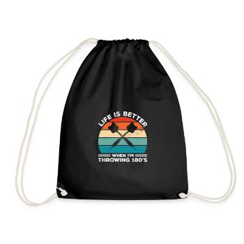 Life Is Better When I'm Throwing 180s Darting Dart - Drawstring Bag - black - Front