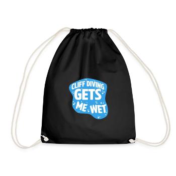 Cliff Diving Gets Me Wet Cliff Diver Base Jumping - Drawstring Bag - black - Front