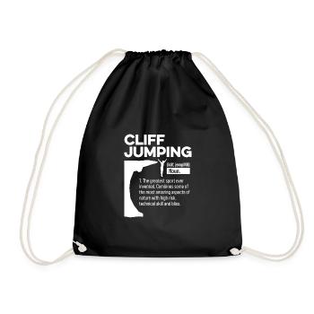 Cliff Jumping Noun Definition Tombstoning Cliff Di - Drawstring Bag - black - Front
