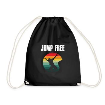 Retro Graphic Cliff Diver Cliff Diving Tombstoning - Drawstring Bag - black - Front