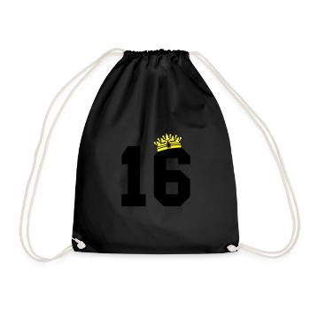 16 couronne - Sac de sport léger - noir - Devant