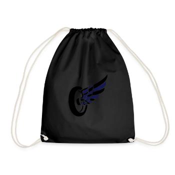 wheel wing - Drawstring Bag - black - Front