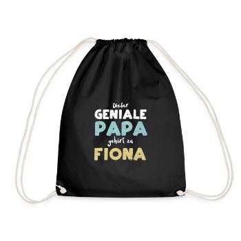 Dieser Geniale Papa Gehört Zu Fiona - Turnbeutel - Schwarz - Vorne