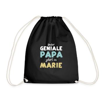 Dieser Geniale Papa Gehört Zu Marie - Turnbeutel - Schwarz - Vorne