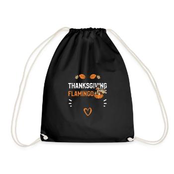 Thanksgiving Flamingo - Turnbeutel - Schwarz - Vorne