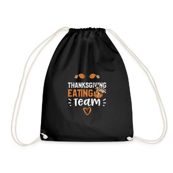 Thanksgiving Eating Team - Turnbeutel - Schwarz - Vorne