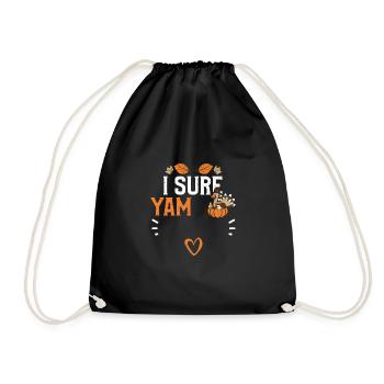 I Sure Yam - Thanksgiving - Drawstring Bag - black - Front