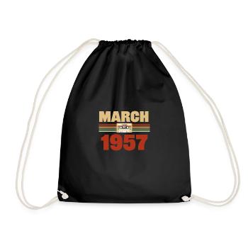 66e anniversaire Mars Né en 1957 Idée cadeau - Sac de sport léger - noir - Devant