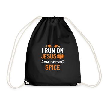 Je cours sur Jésus et les épices à la citrouille - Sac de sport léger - noir - Devant
