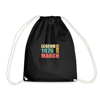 47e anniversaire Mars Né en 1976 Idée cadeau - Sac de sport léger - noir - Devant