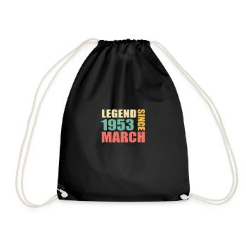 70th birthday March Born in 1953 Gift idea - Drawstring Bag - black - Front